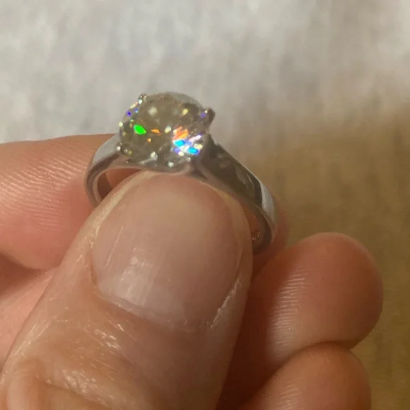 Strontium titanate “fabulite ring solitaire, DEW 1.5 ct - Picture 2 of 8